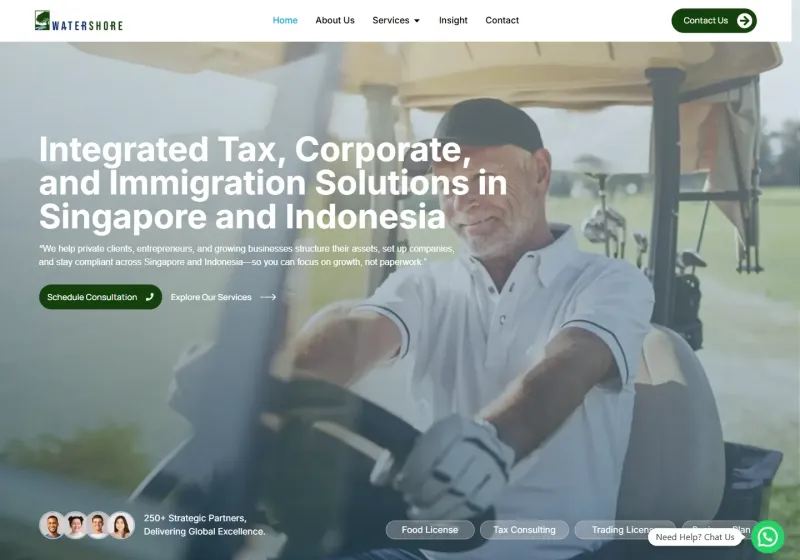 Tampilan website Watershore