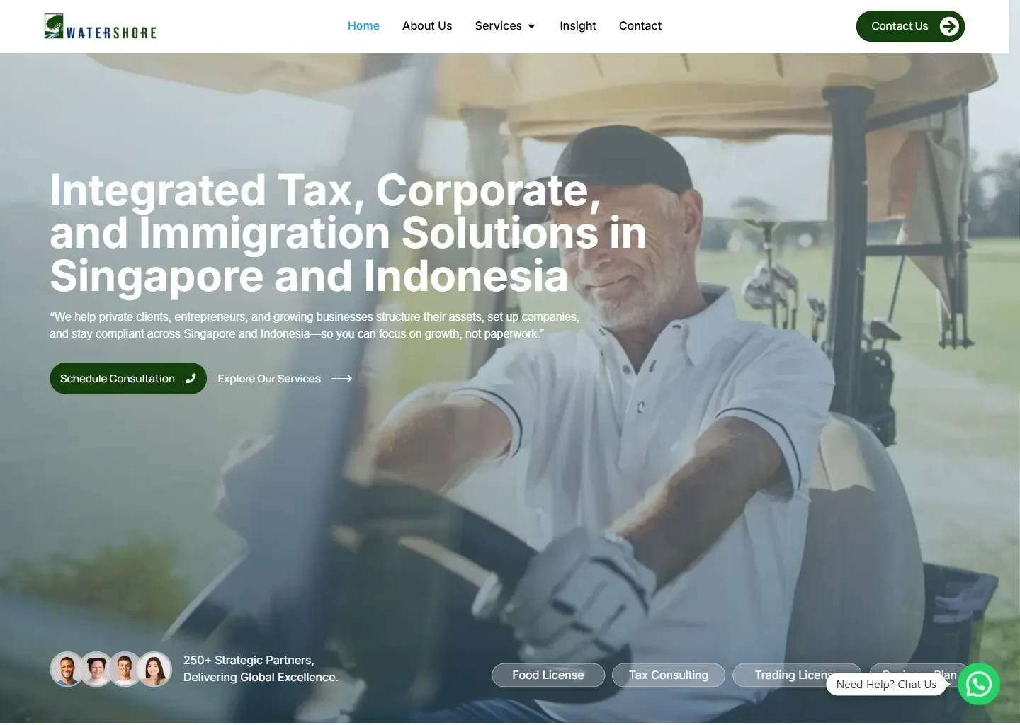 Tampilan website Watershore