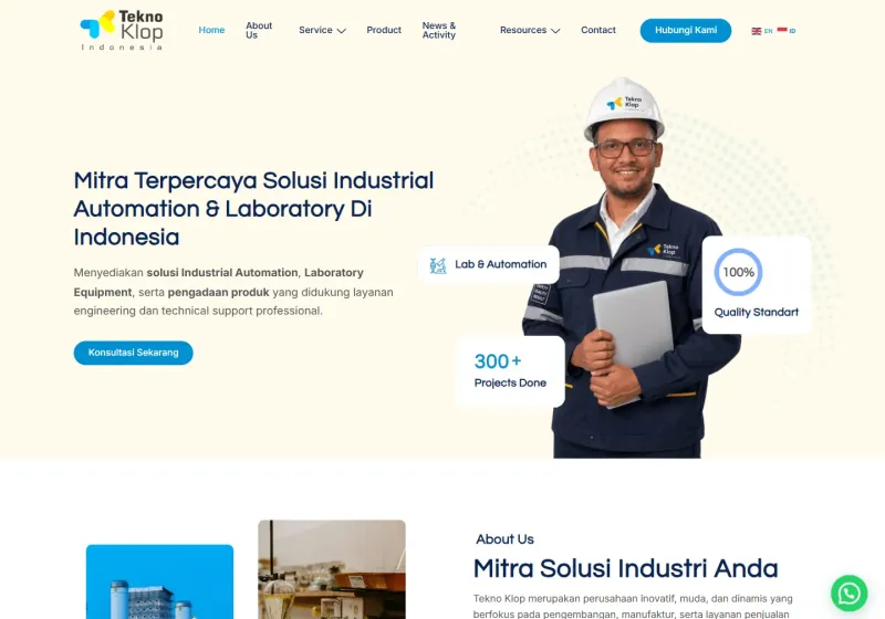 Tampilan website Tekno Klop