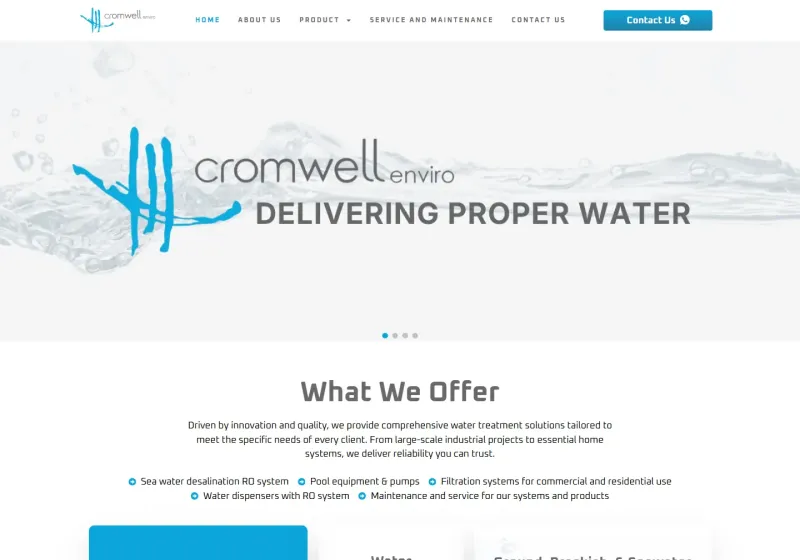 Tampilan website Cromwell Enviro