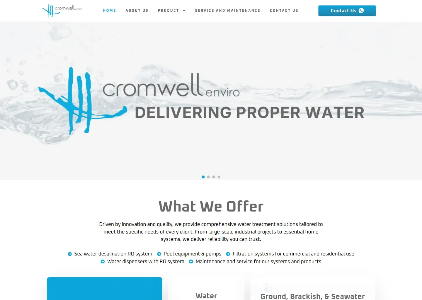Screenshot of the Cromwell Enviro website