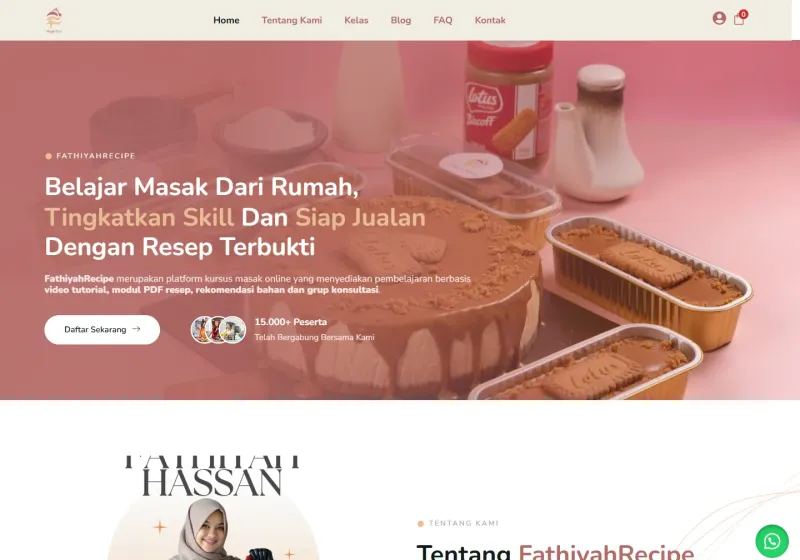 Screenshot of the Fathiyah Recipe website