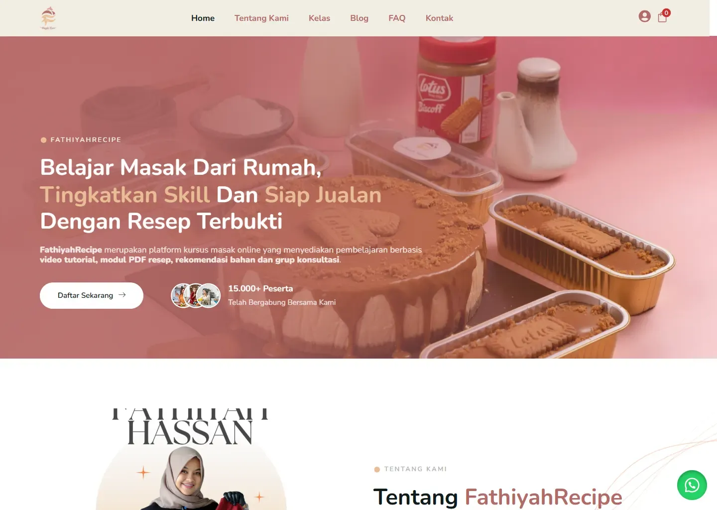 Screenshot of the Fathiyah Recipe website