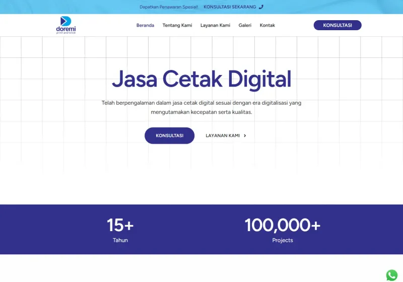 Screenshot of the Doremi Online Printing website