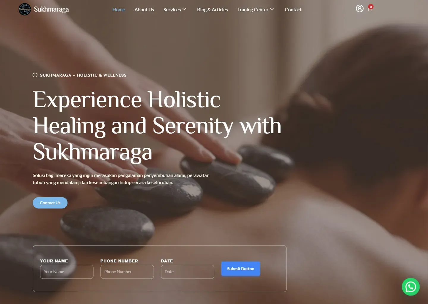 Tampilan website Sukhmaraga