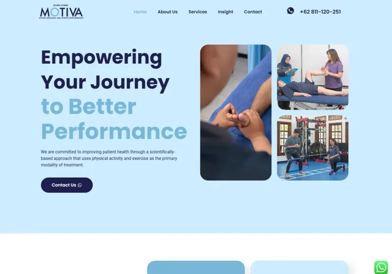 Screenshot of the Motiva website