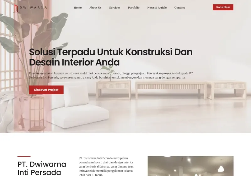 Screenshot of the PT Dwiwarna Inti Persada website