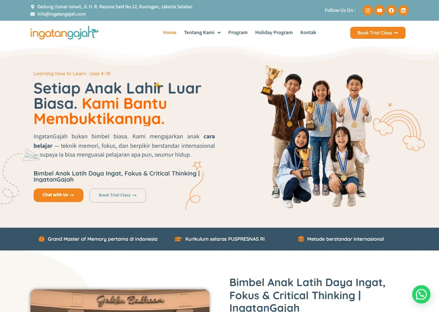 Tampilan website IngatanGajah