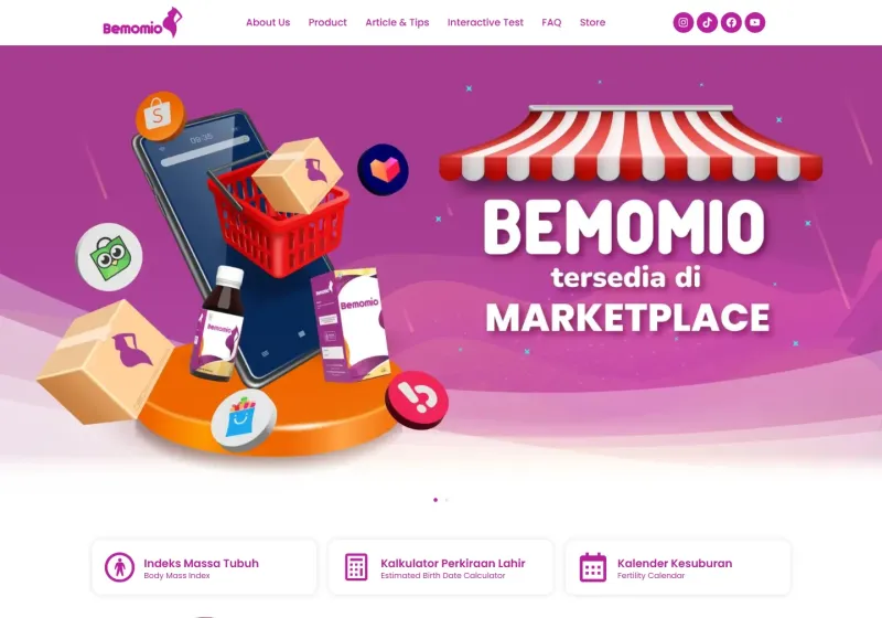 Screenshot of the Bemomio website