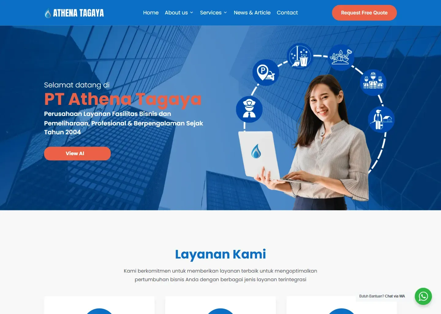 Screenshot of the PT Athena Tagaya website