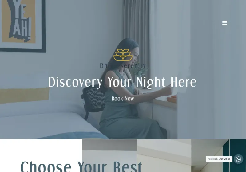 Screenshot of the Dhika Serenity Hotel website