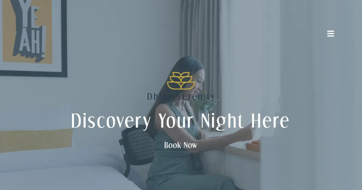 Tampilan website Dhika Serenity Hotel