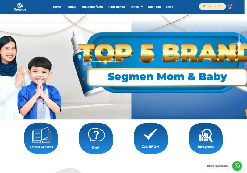 Screenshot of the Generos website