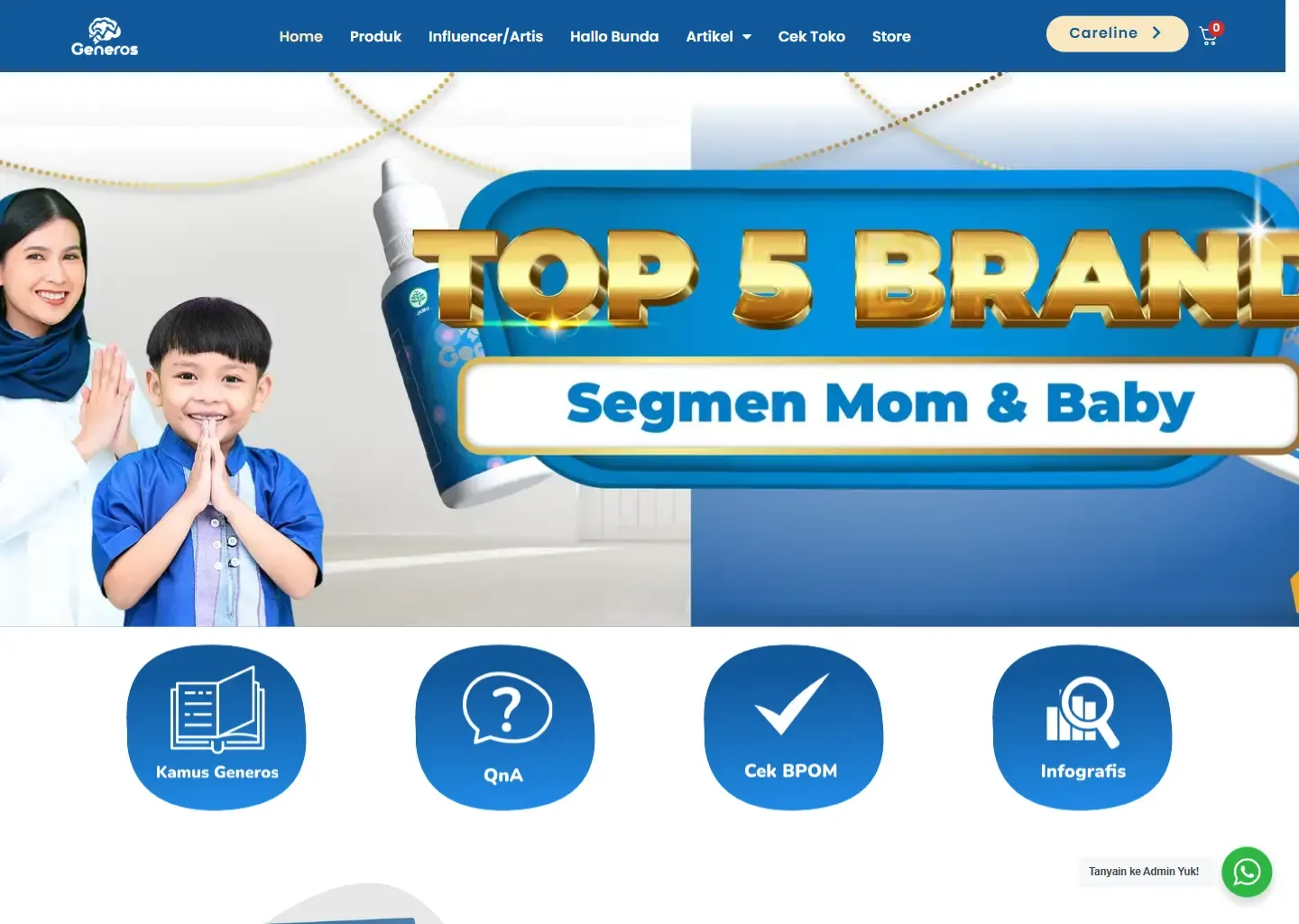 Tampilan website Generos