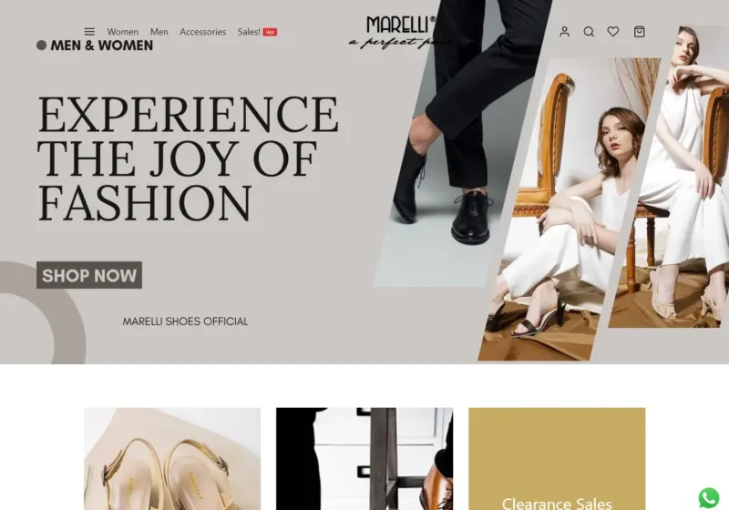 Screenshot of the Marelli Shoes website
