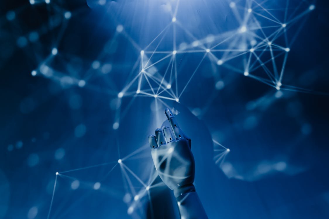 Visualisasi kecerdasan buatan AI untuk strategi digital marketing bisnis